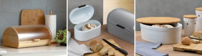 Boîte à pain en différents matériaux - bambou, métal, céramique