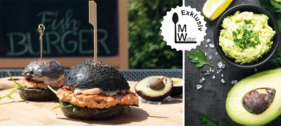 Seafood Burger und Avocado-Dip Header