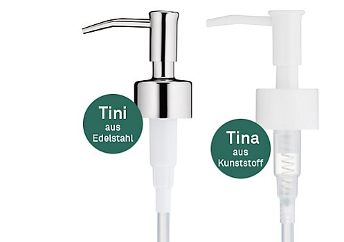 Desinfektionsmittelpumpe Tina & Desinfektionsmittelpumpe Tini aus Kunststoff - Ergänzung für kela-Desinfektionsspender