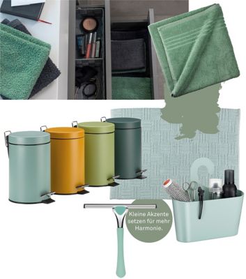 Ideen Badaccessoires von kela rund um das Farbmotto Grün im Badezimmer