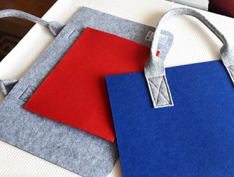Filztaschen aus Tischsets nähen – Innentasche und Henkel