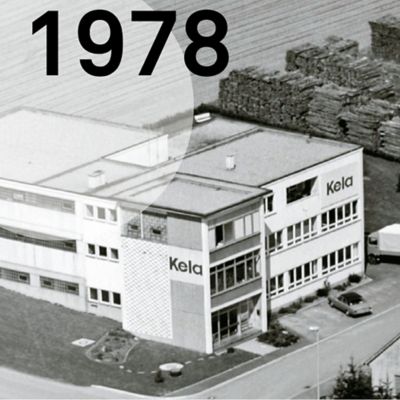 Around 1978 Aerial view of the kela company building in Böhmenkirch. Expansion of the product range.