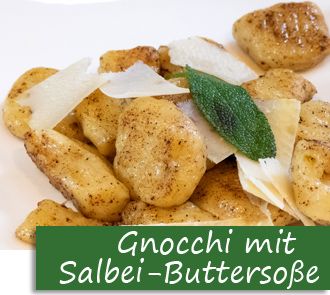 Rezeptbutton Gnocchi mit Salbeibutter