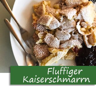 Rezeptbutton Fluffiger Kaiserschmarrn