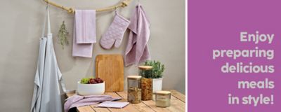Kitchen textiles Tia - kitchen apron, tea towels, pot holders