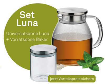 Artikelabbildungen: Universalkanne Luna und Vorratsdose Baker