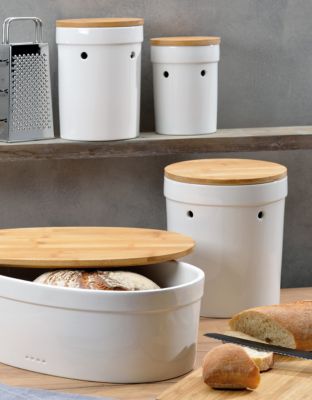 La série Salena en céramique met de l'ordre sur l'étagère de la cuisine
