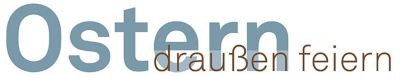 Text Ostern draußen feiern als Wort-Bild-Logo 