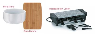 Illustrations de produits complémentaires à la raclette