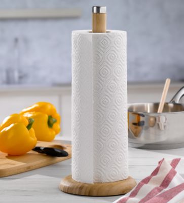 Porte-rouleau de cuisine en différents matériaux - bambou, acier inoxydable, métal