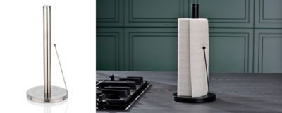 Porte-rouleau de cuisine Rollo Acier inoxydable et métal noir