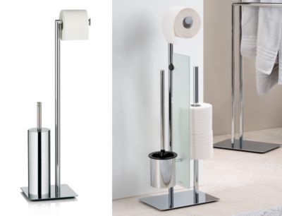 Toilettengarnituren: Standgarnitur in Silber aus verchromtem Metall