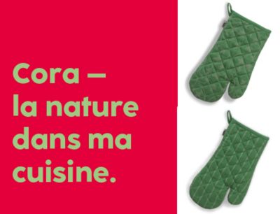 Gants de cuisine Cora en coton de qualité supérieure