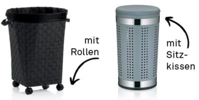 Wäschebox mit Rollen, Wäschebox mit Sitzkissen