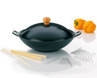 Wok set mini small cast iron wok pan
