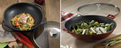 Cast aluminium wok and cast iron wok kela