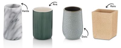 Gobelets à dents en différents matériaux et couleursn