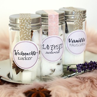 Liebevolle Geschenke - Aromatisierter Zucker selbstgemachte Verpackung