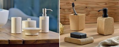 Série Marble en marbre et série Kaiu en imitation bois