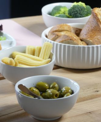 Typical side dishes for a cheese fondue 