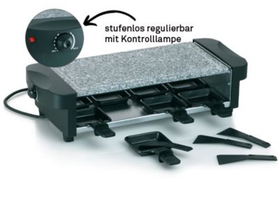 Raclette Set mit Granitplatte, Pfännchen und Schaber