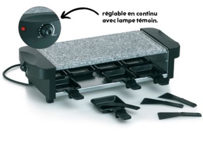 Set à raclette avec plateau en granit, poêlon et racloir